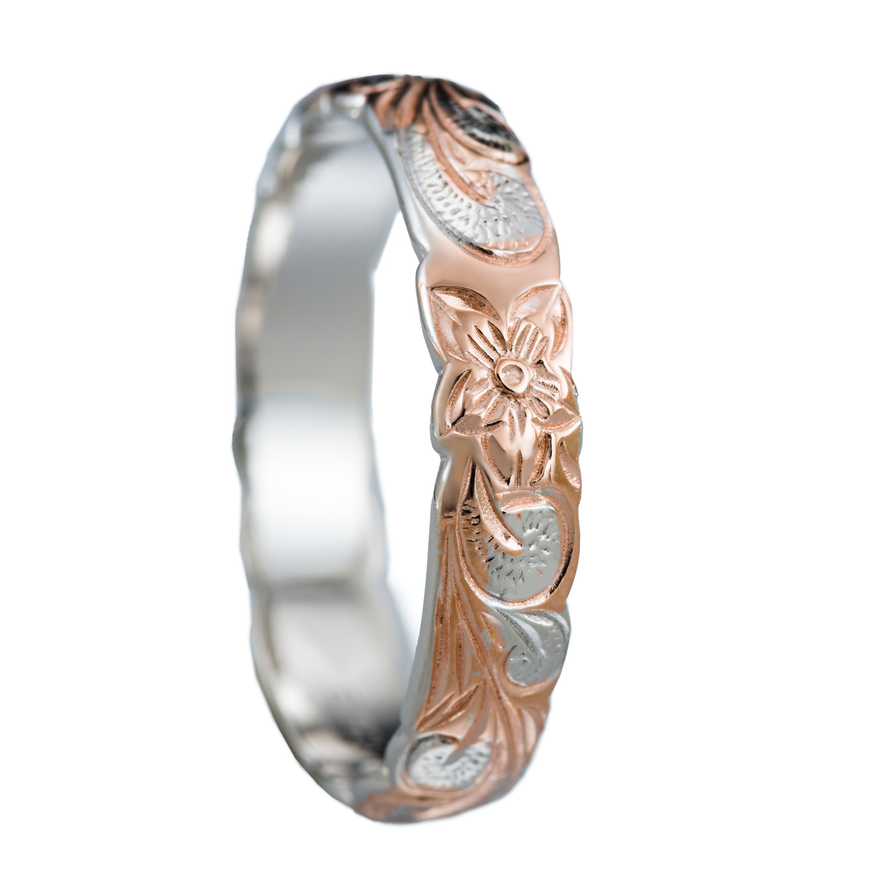 Rose gold scroll on sale ring