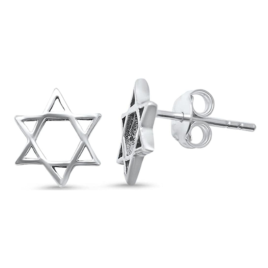 925 Sterling Silver Star of David Stud Earrings