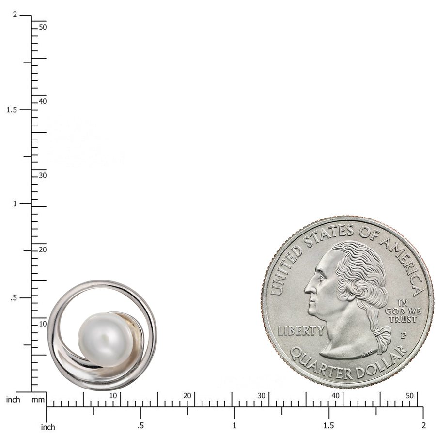 925 Sterling Silver Natural Freshwater Spiral Wave Pearl Earrings