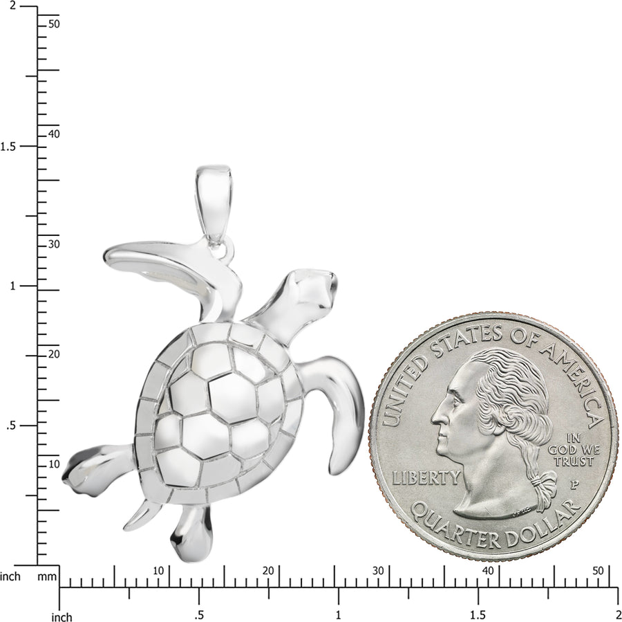 925 Sterling Silver 3D Paia Honu Turtle Pendant