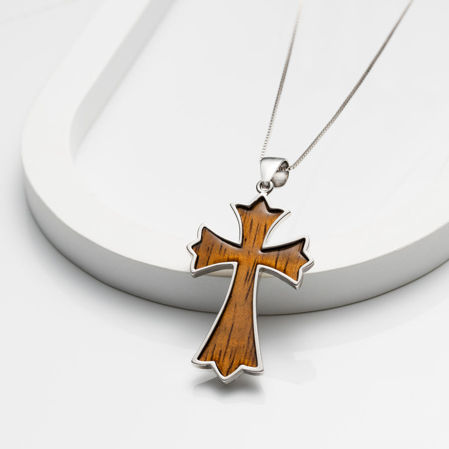 Koa Wood Cross Pendant