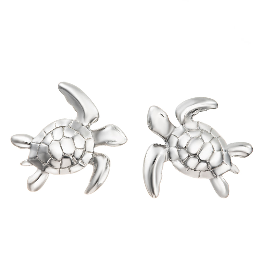 925 Sterling Silver Baby Paia Honu Turtle Stud Earrings