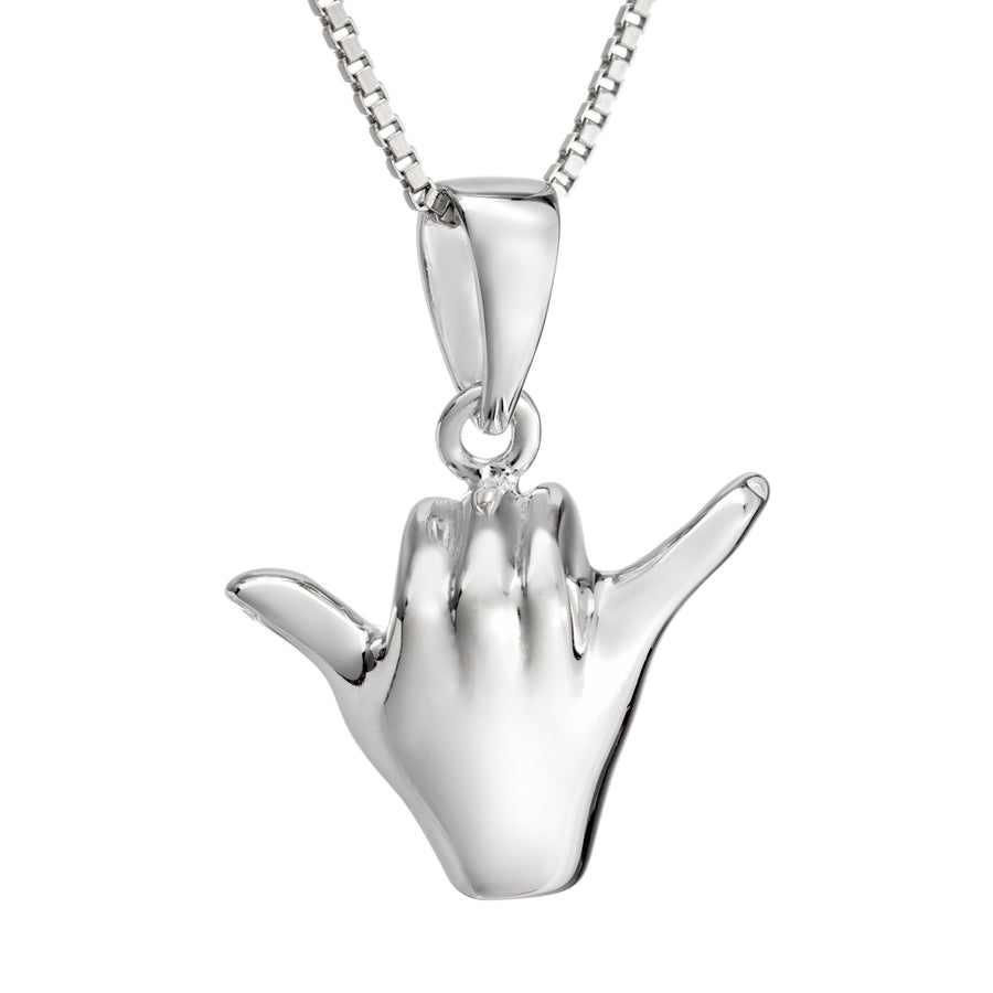 925 Sterling Silver Shaka Hang Loose Pendant