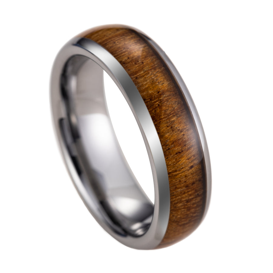 Tungsten Carbide Genuine Hawaiian Koa Wood 6mm Wedding Band