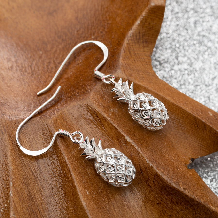 925 Sterling Silver Pineapple Dangle Earrings