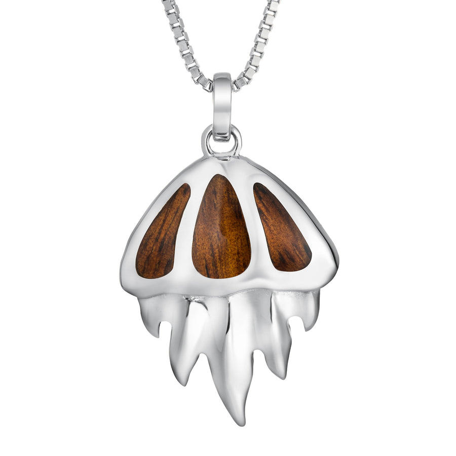 Sterling Silver Koa Wood Giant Jellyfish Necklace Pendant