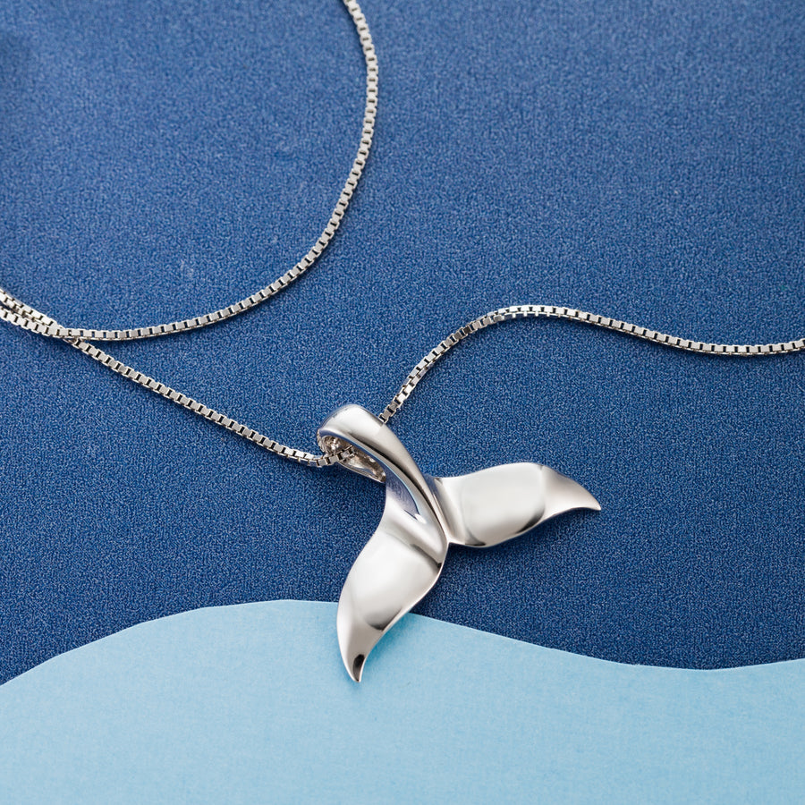 Sterling Silver Whale Tail Pendant