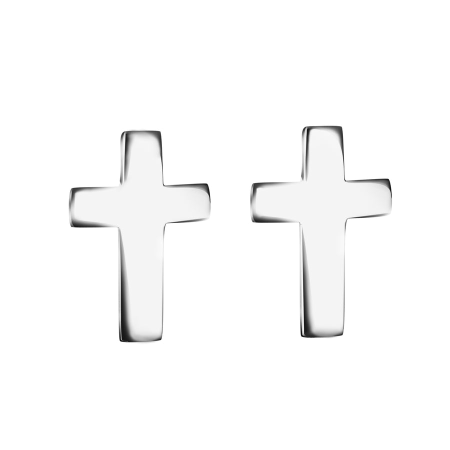 925 Sterling Silver Cross Studs Earrings