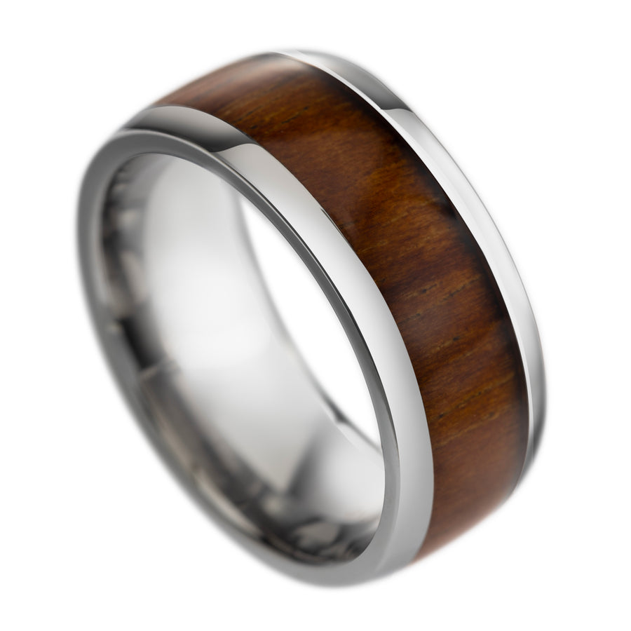 Tungsten Carbide Genuine Hawaiian Koa Wood 8mm Wedding Band