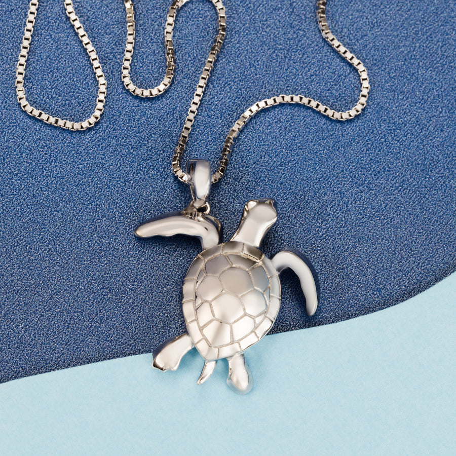 925 Sterling Silver 3D Paia Honu Turtle Pendant